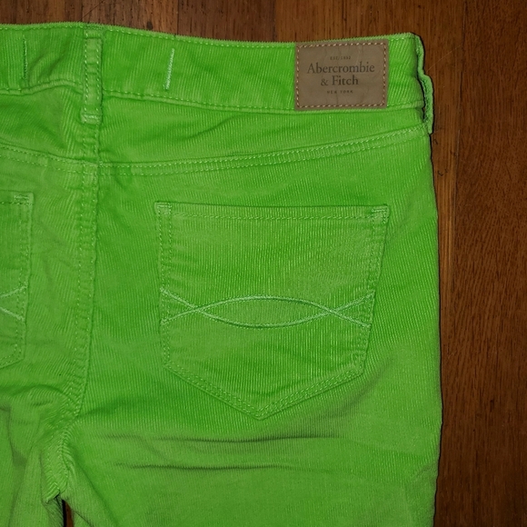 Abercrombie & Fitch Neon Green Corduroy Jeggings - Picture 5 of 10